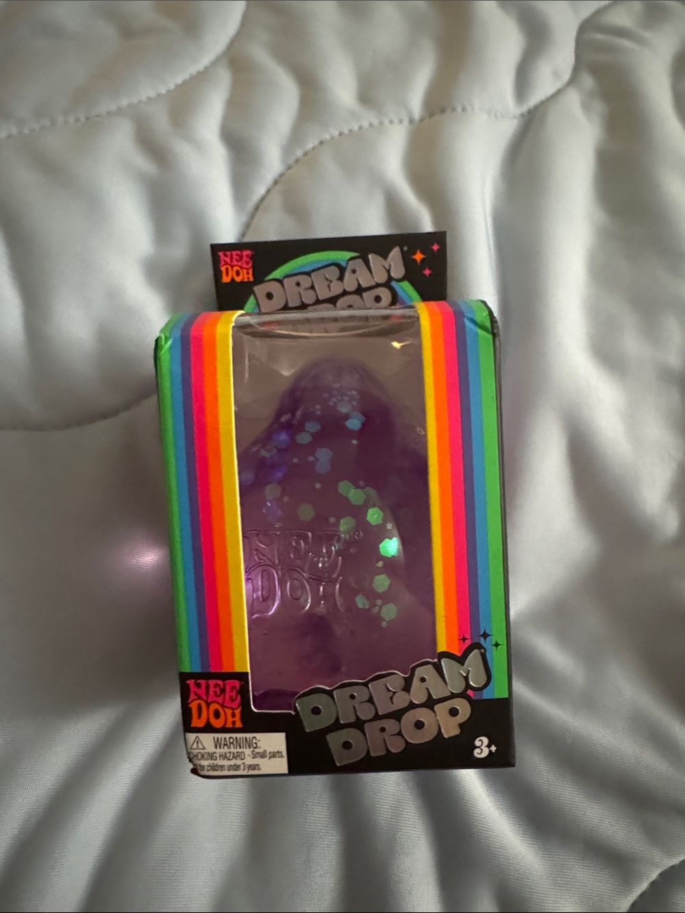 Authentic NEE-DOH Dream Drop Purple Glitter Toy
